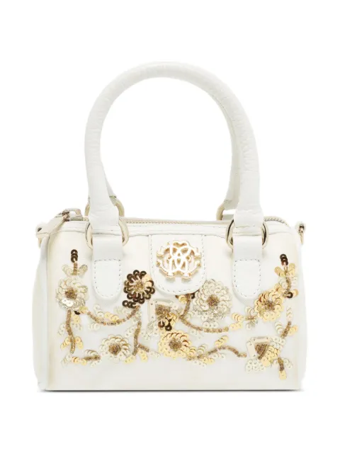 Roberto Cavalli Vintage tote con placa del logo y detalles florales