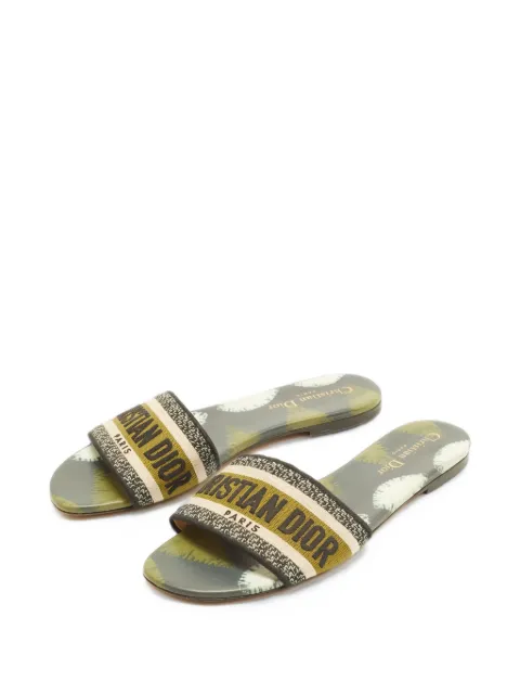 Christian Dior Pre-Owned D-Way embroidered slide sandals