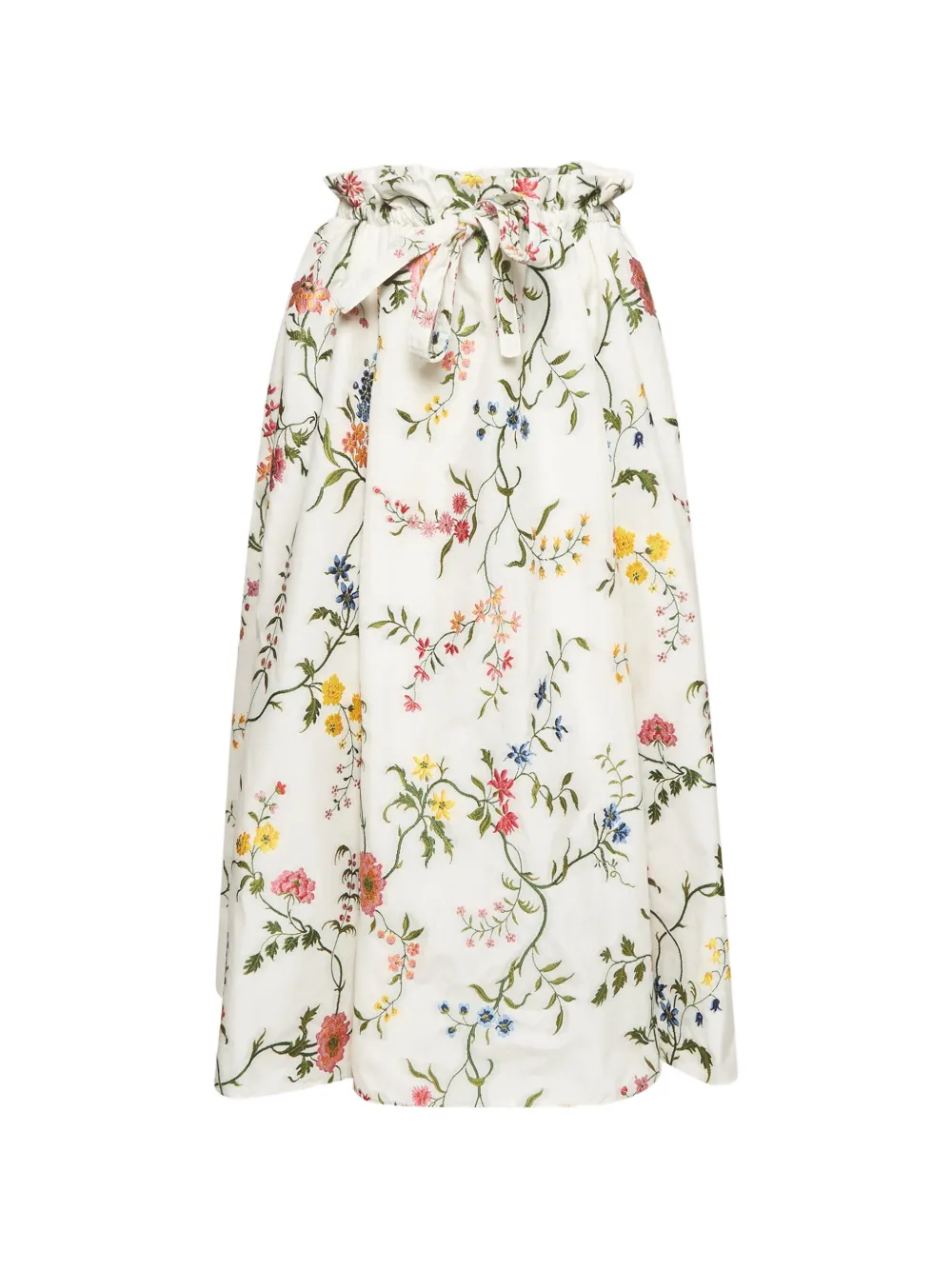 Christian Dior Pre-Owned jupe mi-longue évasée à fleurs - Blanc