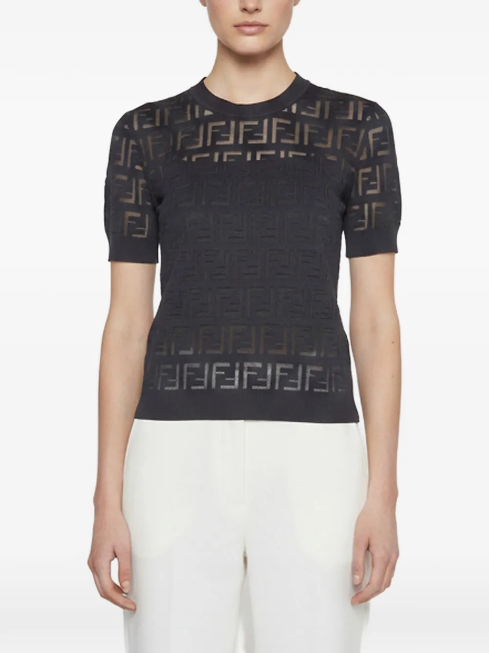 Fendi Pre-Owned t-shirt Zucca à manches courtes - Noir