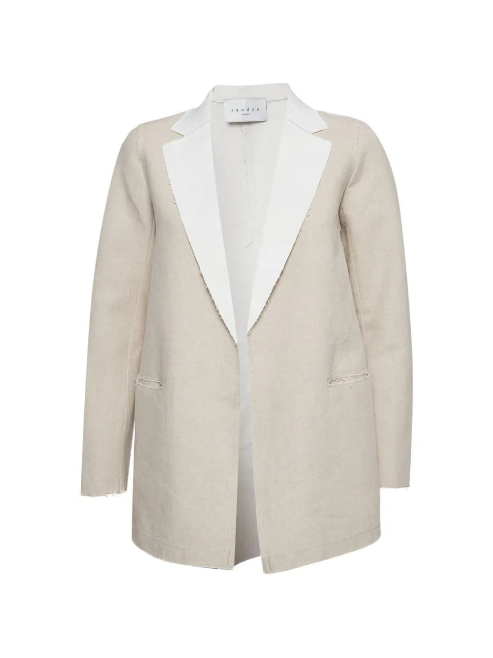 SANDRO raw-edge open-front blazer - Toni neutri