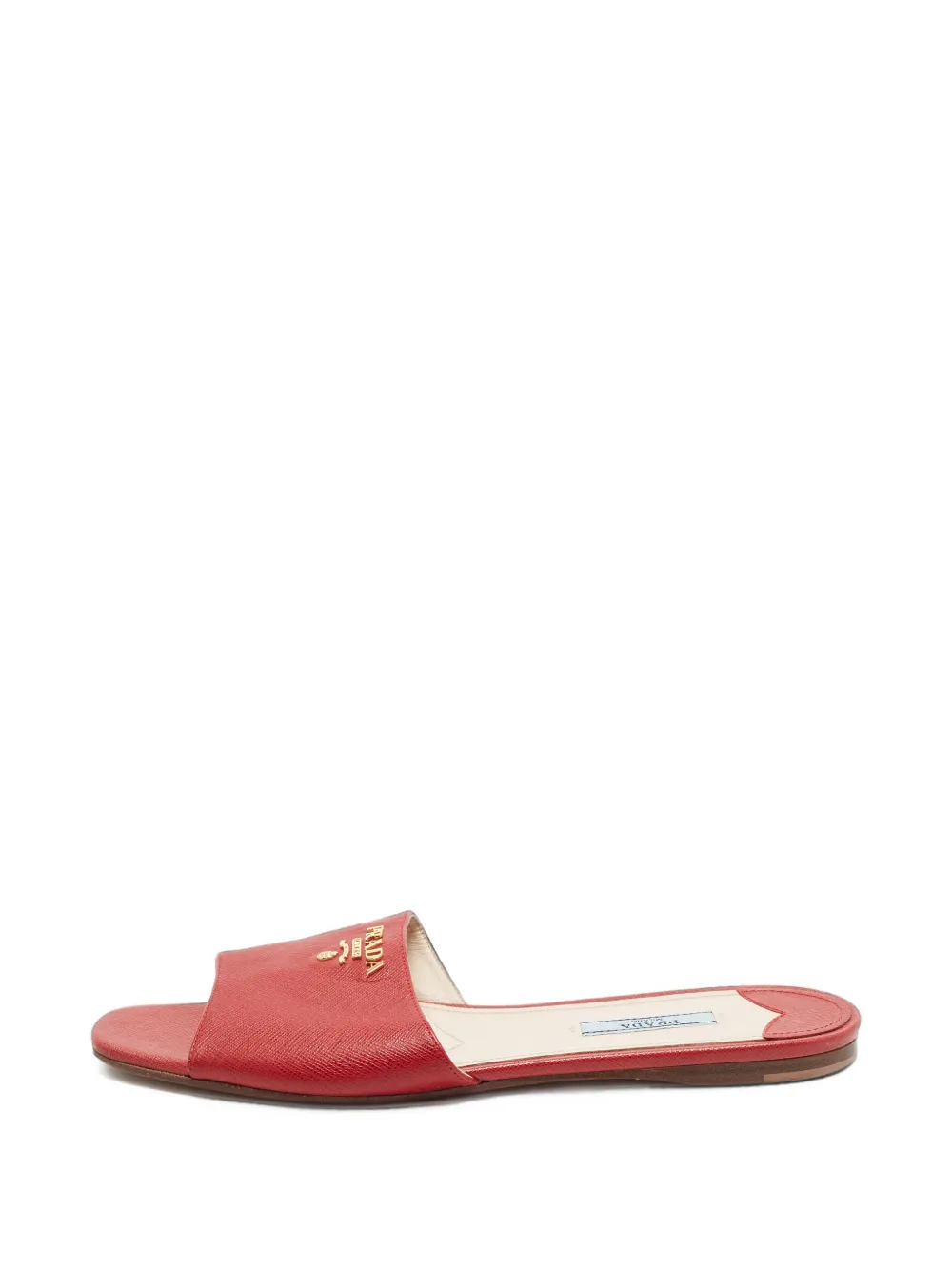 Prada Pre-Owned Saffiano-leather logo-plaque sandals - Rosso