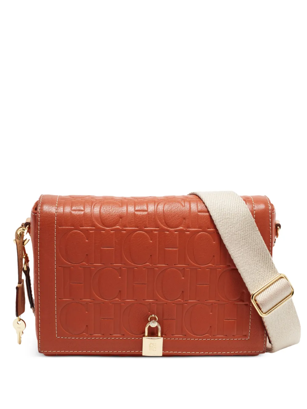 Carolina Herrera Vintage Mittelgroße Monogram Umhängetasche - Braun