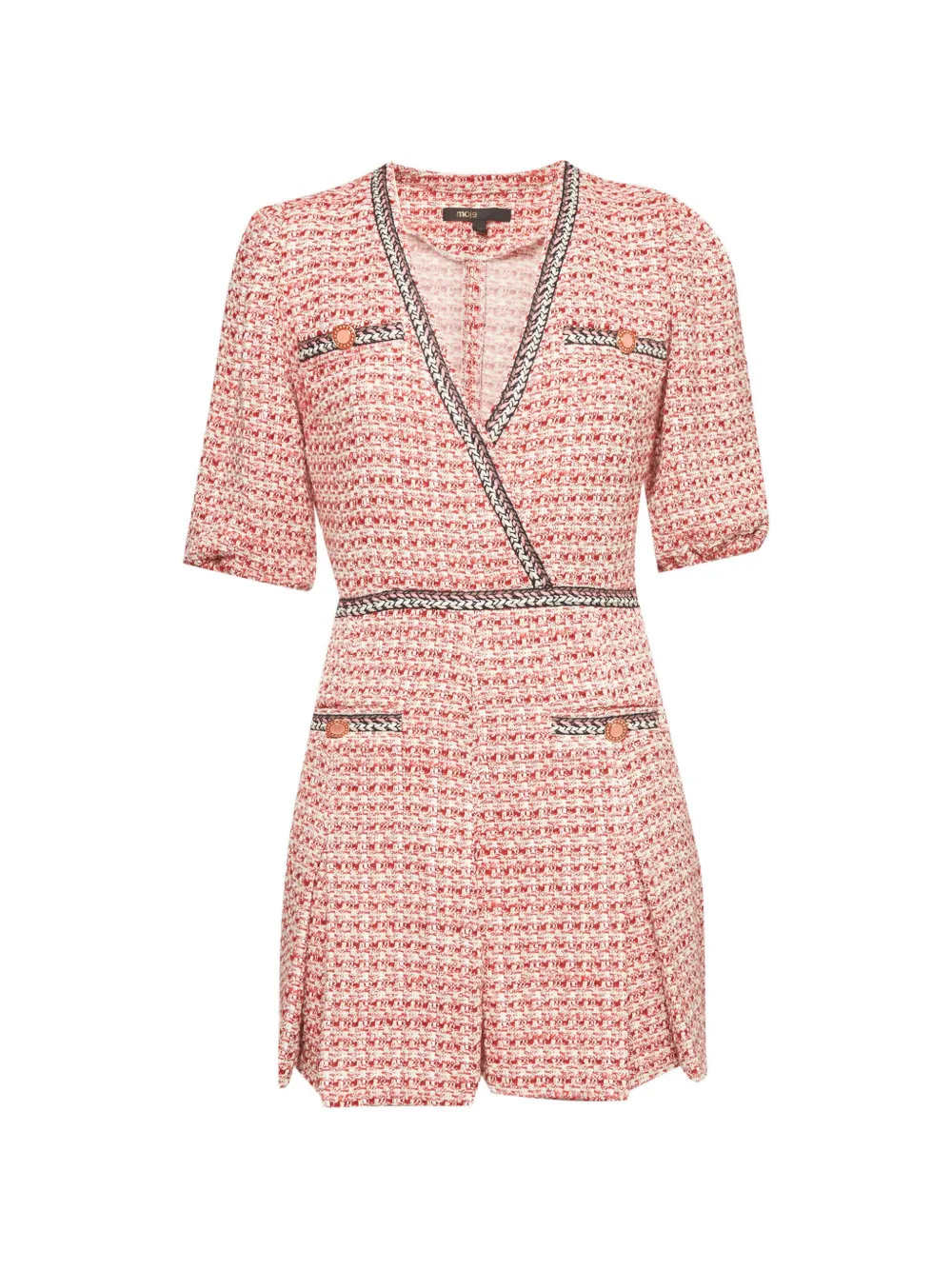 Maje Minikleid aus Tweed - Rot