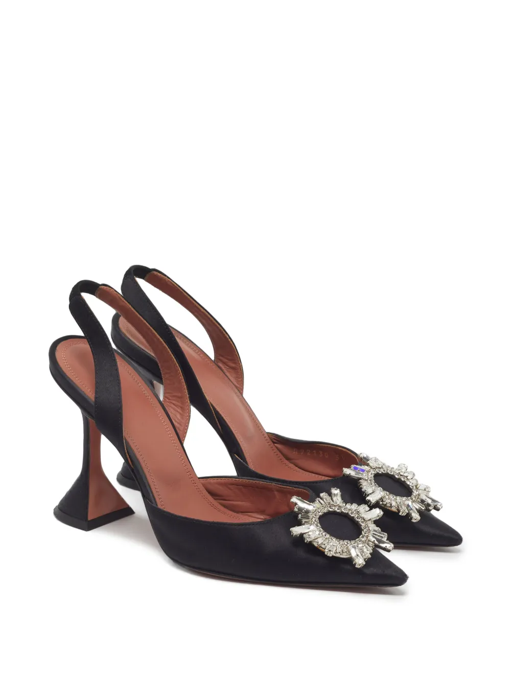 Amina Muaddi Begum Slingback-Pumps mit Kristallen - Schwarz