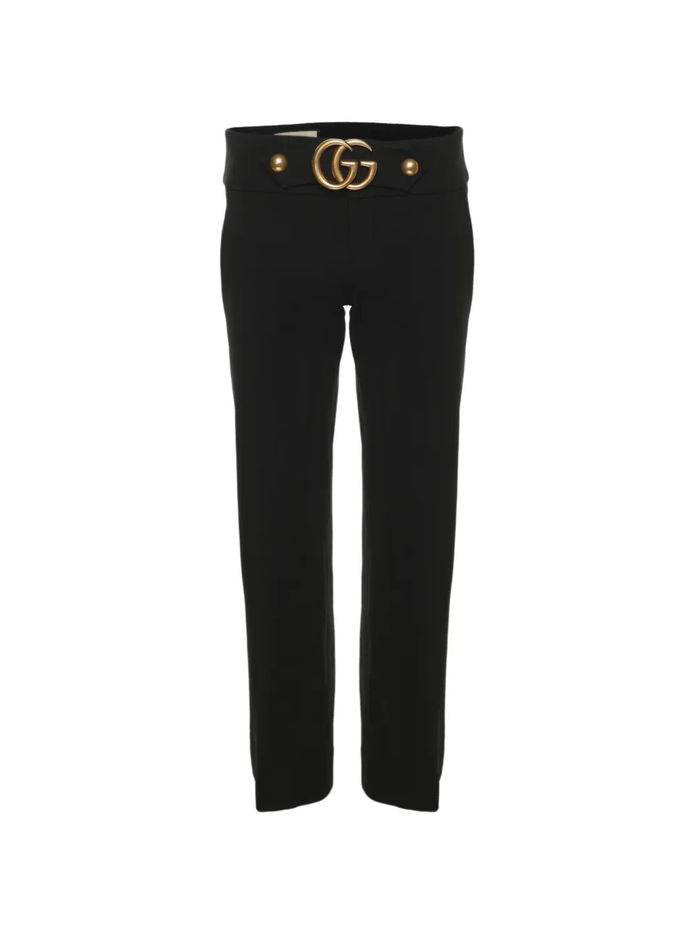 Gucci Pre-Owned pantalon droit à plaque logo - Noir Gucci Pre-Owned pantalon droit à plaque logo - Noir