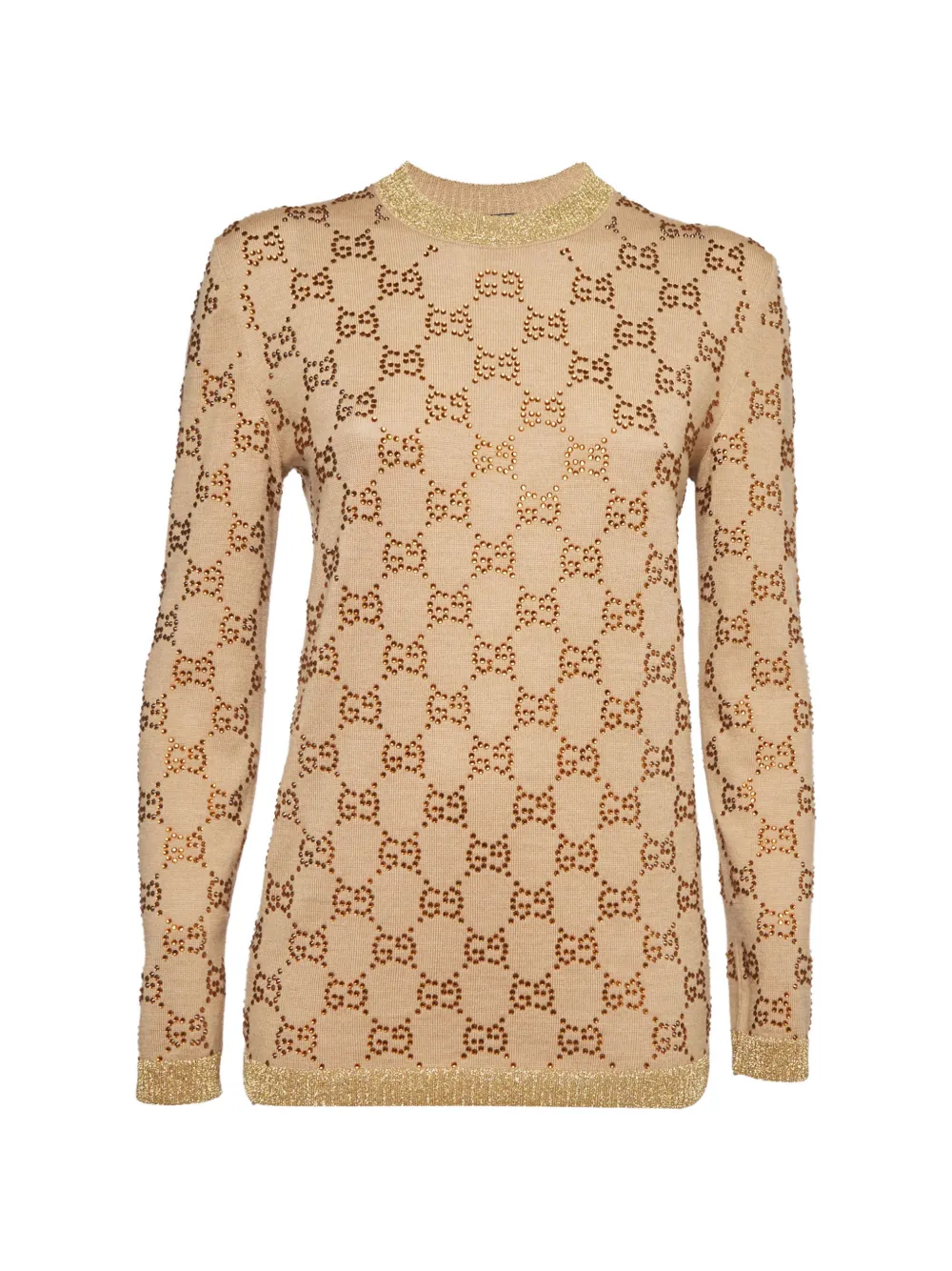 Gucci Pre-Owned pull à ornements strassés (2018) - Marron