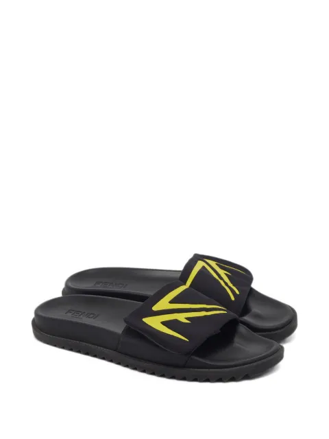 Fendi Pre-Owned logo-print pool slides