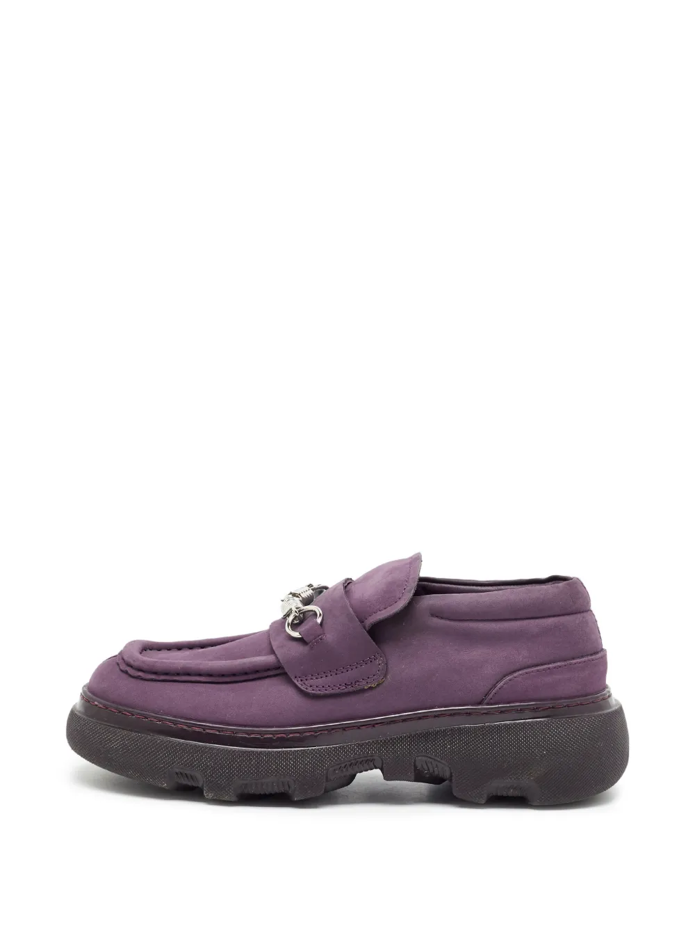 Burberry Pre-Owned mocassins Creeper Clamp à empiècements en daim - Violet Burberry Pre-Owned mocassins Creeper Clamp à empiècements en daim - Violet
