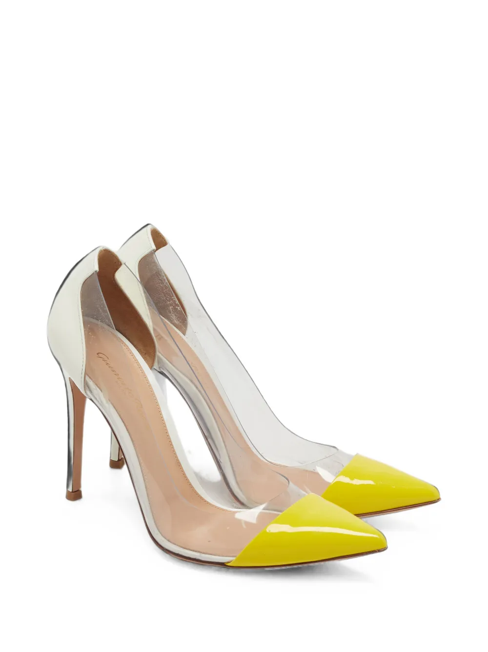 Gianvito Rossi Plexi pointed-toe pumps - Bianco