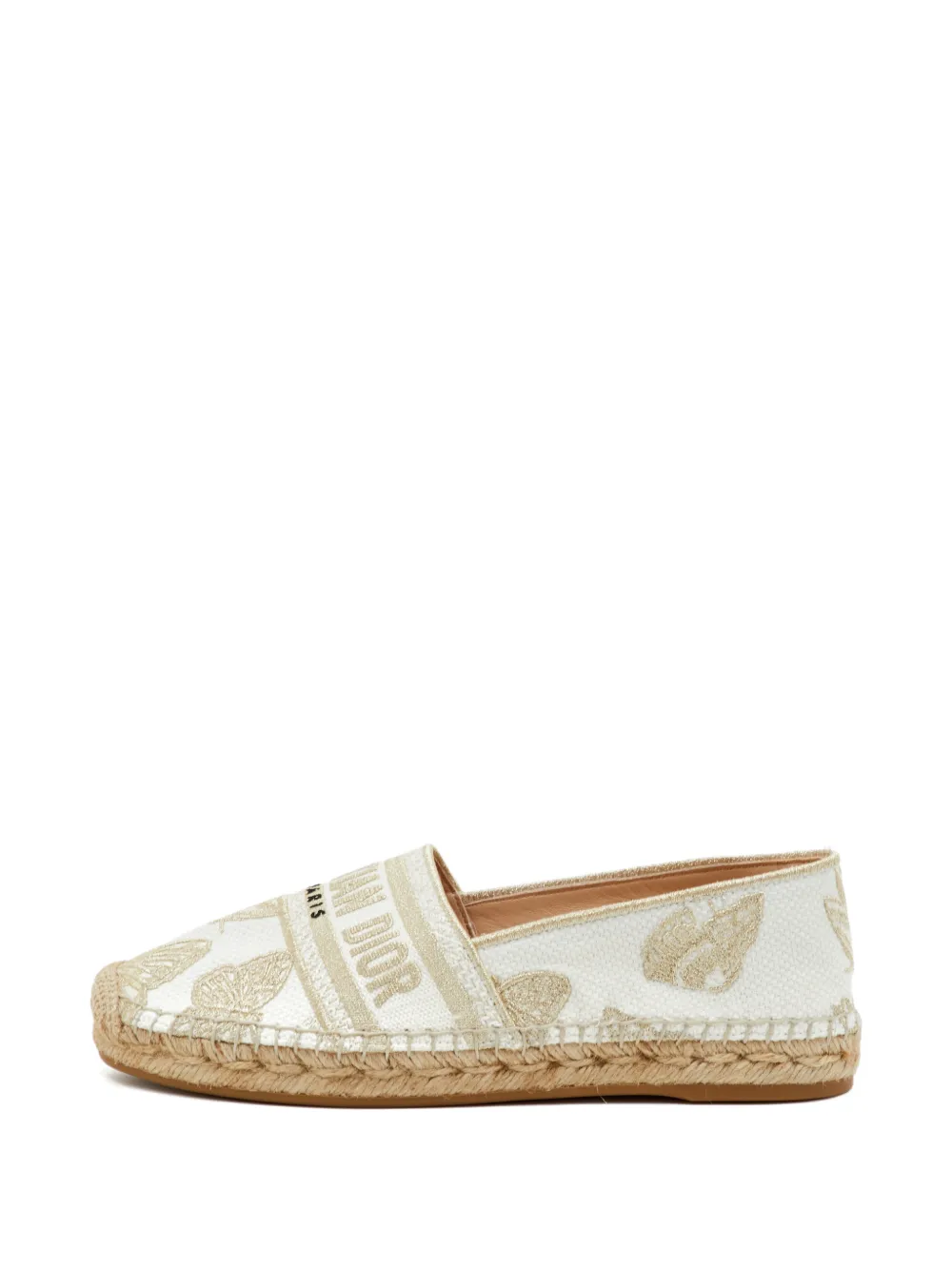 Christian Dior Pre-Owned espadrilles Granville en toile brodée - Blanc Christian Dior Pre-Owned espadrilles Granville en toile brodée - Blanc