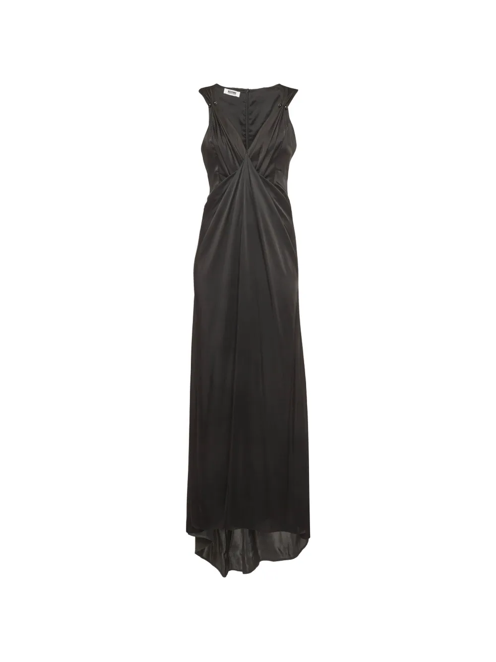 Moschino Cheap & Chic draped high-low maxi gown dress - Nero
