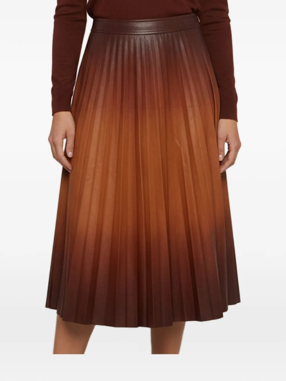 Givenchy Pre-Owned ombré pleated midi skirt - Marrone