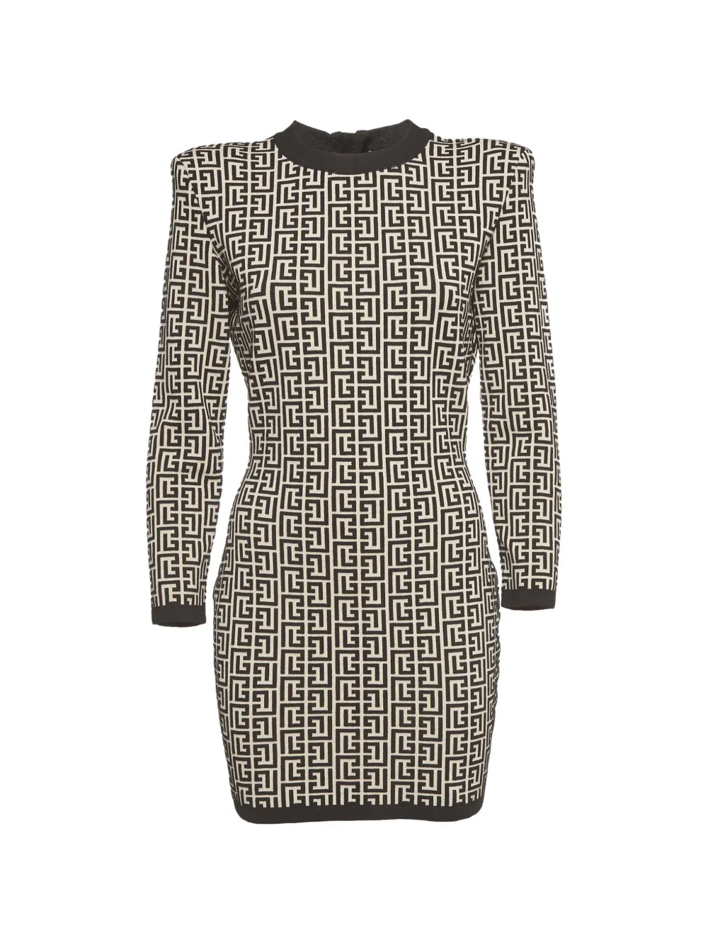 Balmain Pre-Owned monogram jacquard mini dress - Nero