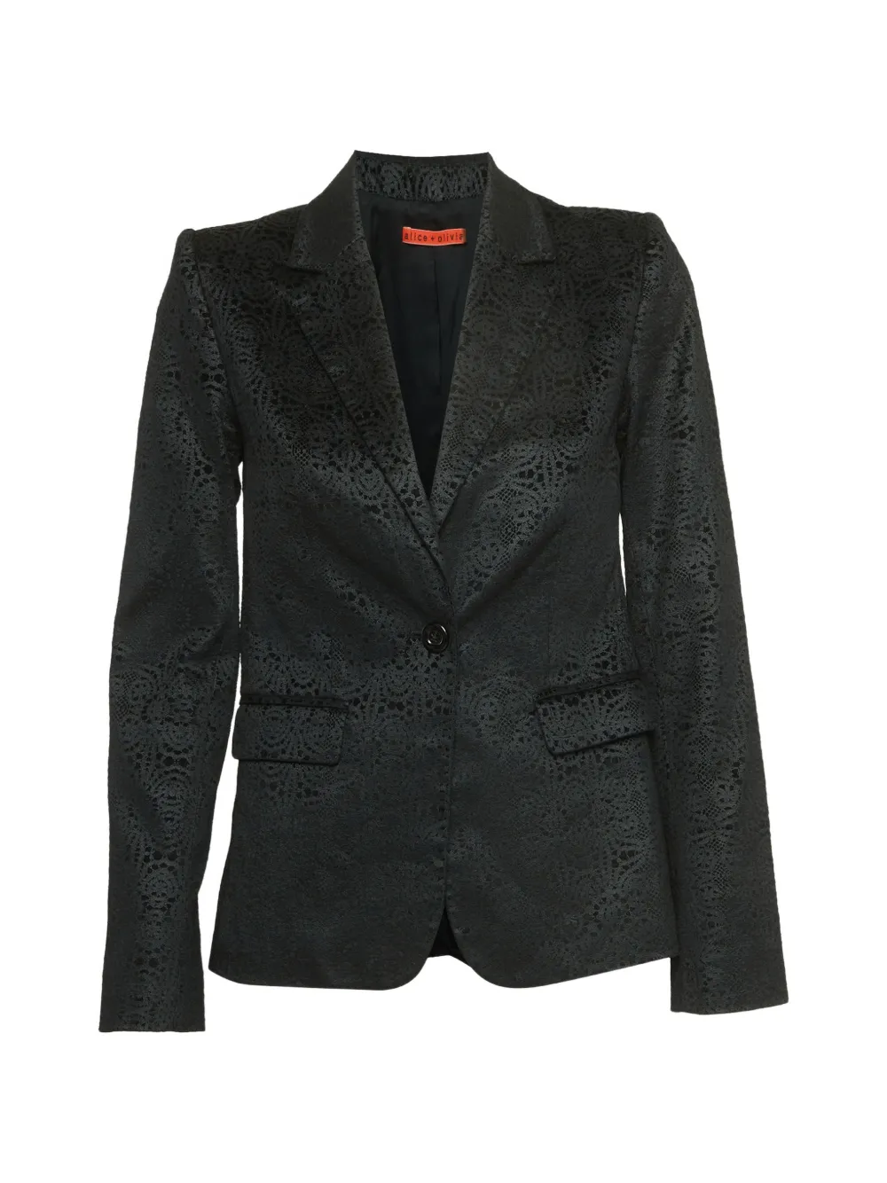 alice + olivia flock jacquard single-breasted blazer - Nero