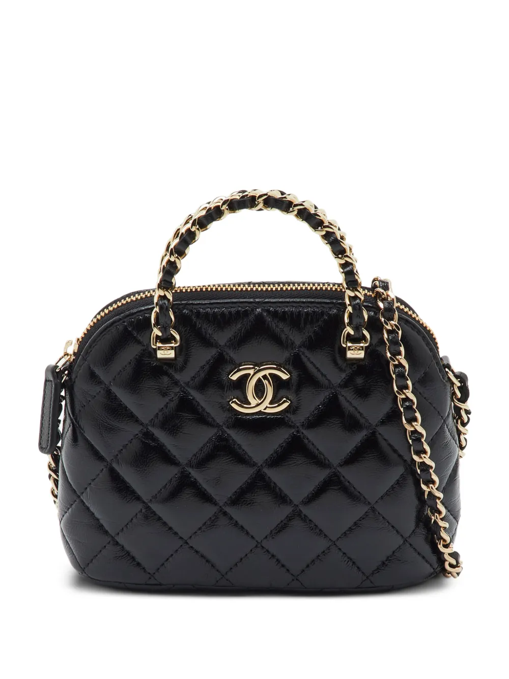 CHANEL Pre-Owned 2021 CC Dome Zip quilted mini bag - Nero