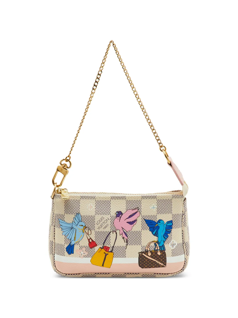 Louis Vuitton Pre-Owned 2018 mini Pochette Accessoires Christmas Damier Azur shoulder bag - Bianco