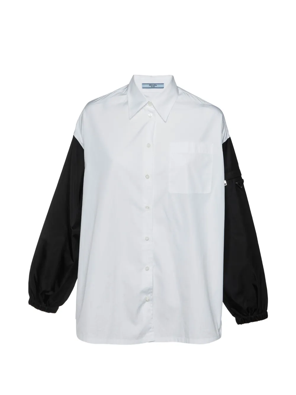 Prada Pre-Owned contrast sleeve oversized shirt - Bianco