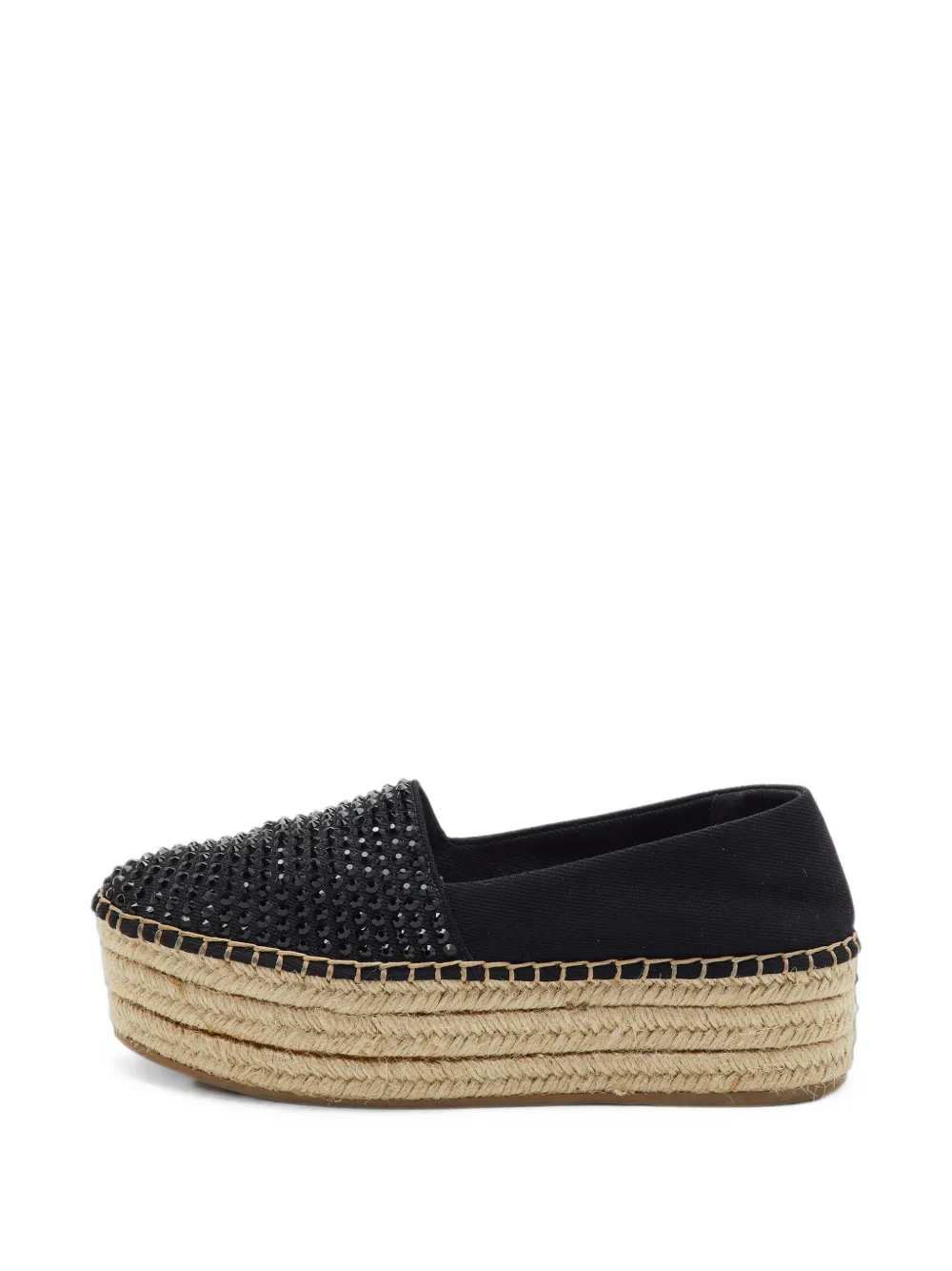 Miu Miu Pre-Owned Espadrilles mit Kristallen - Schwarz