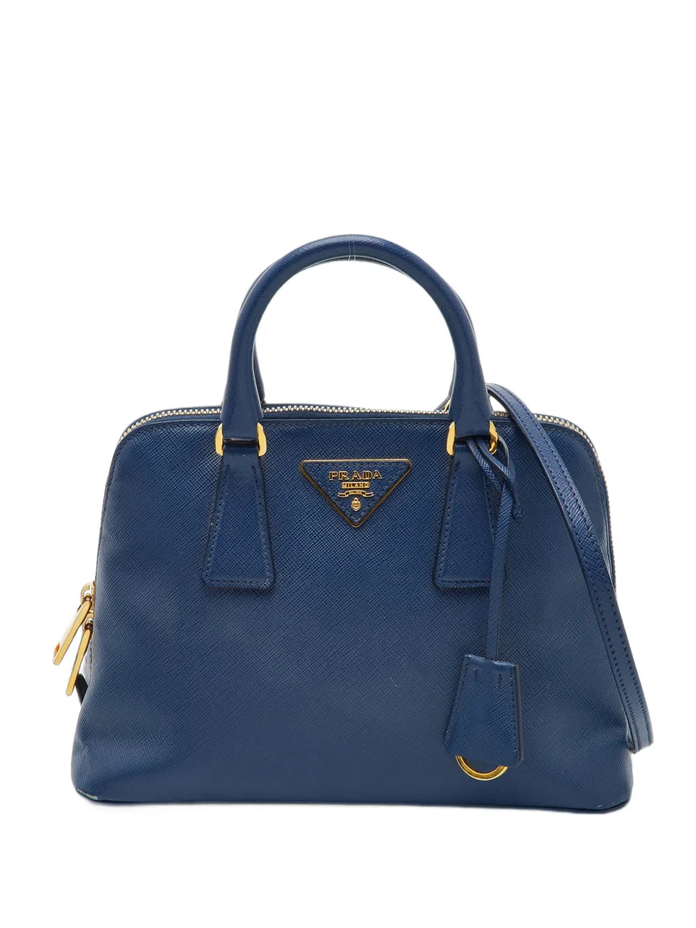 Prada Pre-Owned small Promenade logo-plaque tote bag - Bleu