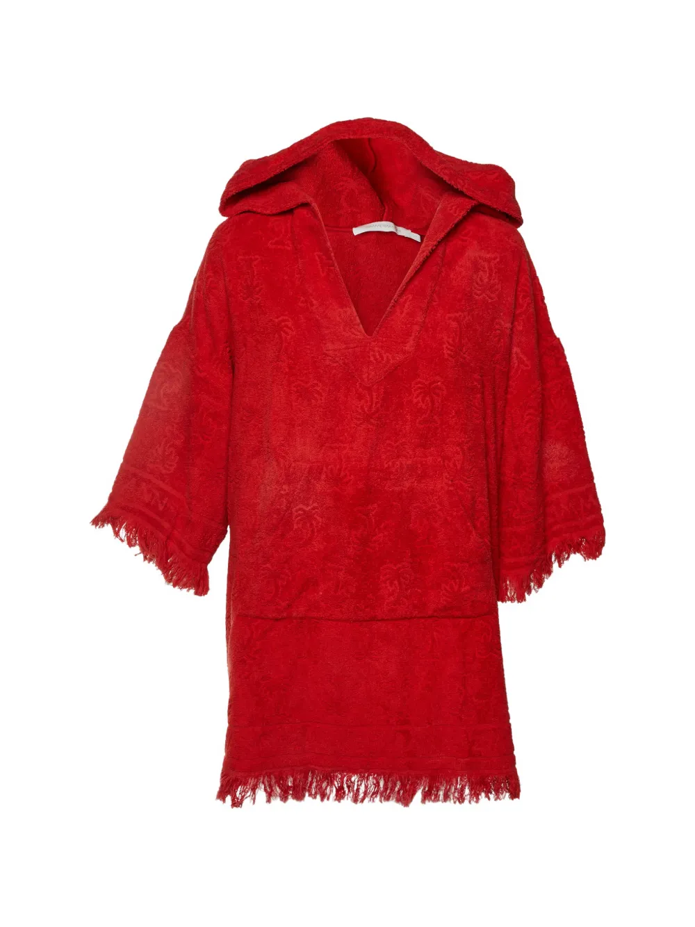 Pre-owned Zimmermann Hooded Fringed Mini Dress In Red