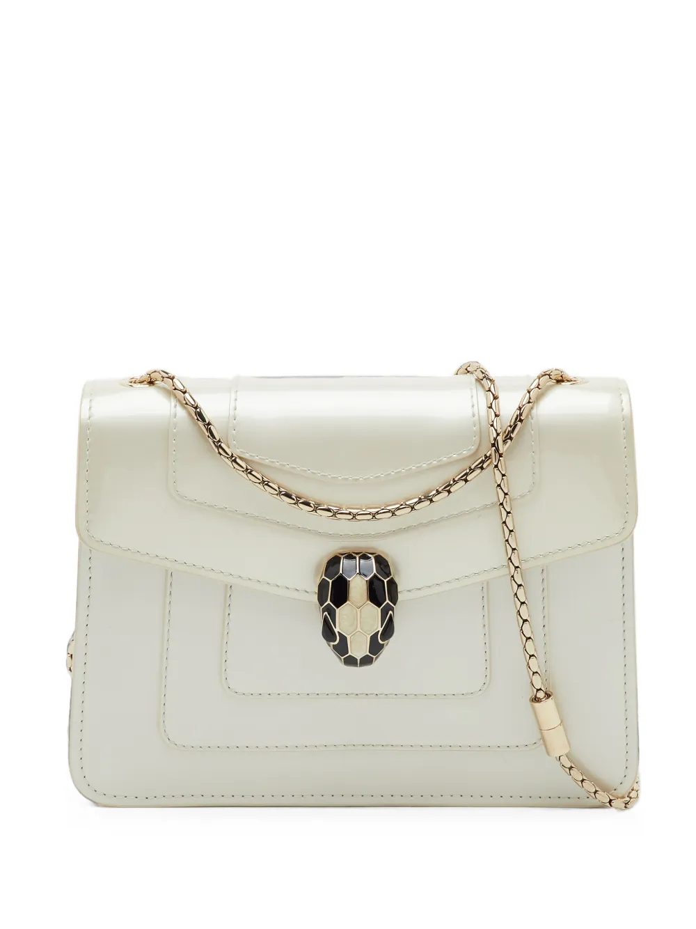 Pre-owned Bvlgari Small Serpenti Forever Shoulder Bag In White