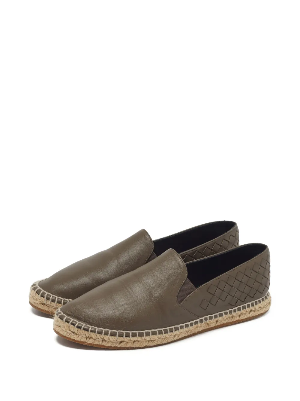 Bottega Veneta Pre-Owned espadrilles en cuir Intrecciato - Marron Bottega Veneta Pre-Owned espadrilles en cuir Intrecciato - Marron