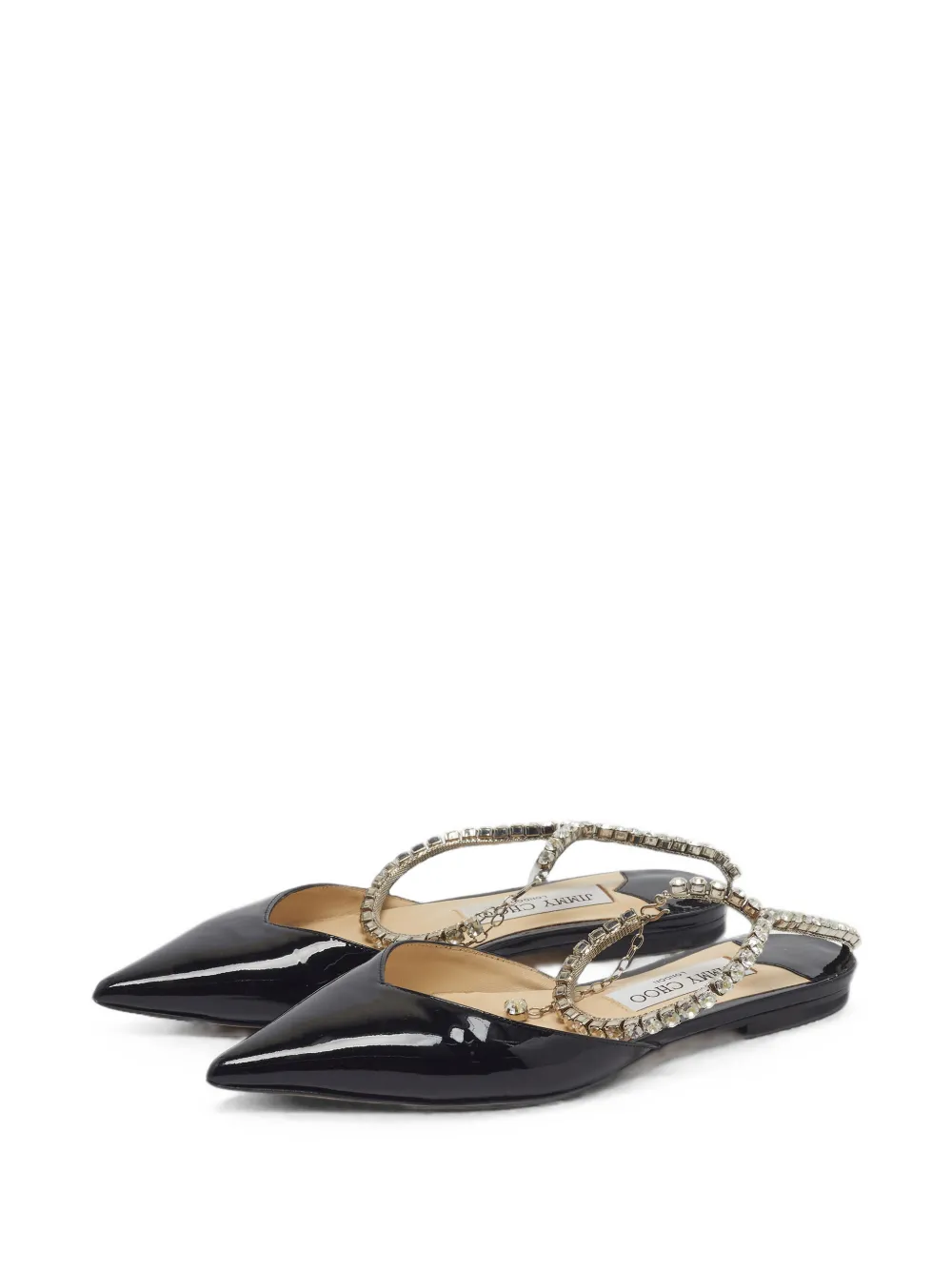 Jimmy Choo Pre-Owned mules à ornements en cristal - Noir Jimmy Choo Pre-Owned mules à ornements en cristal - Noir