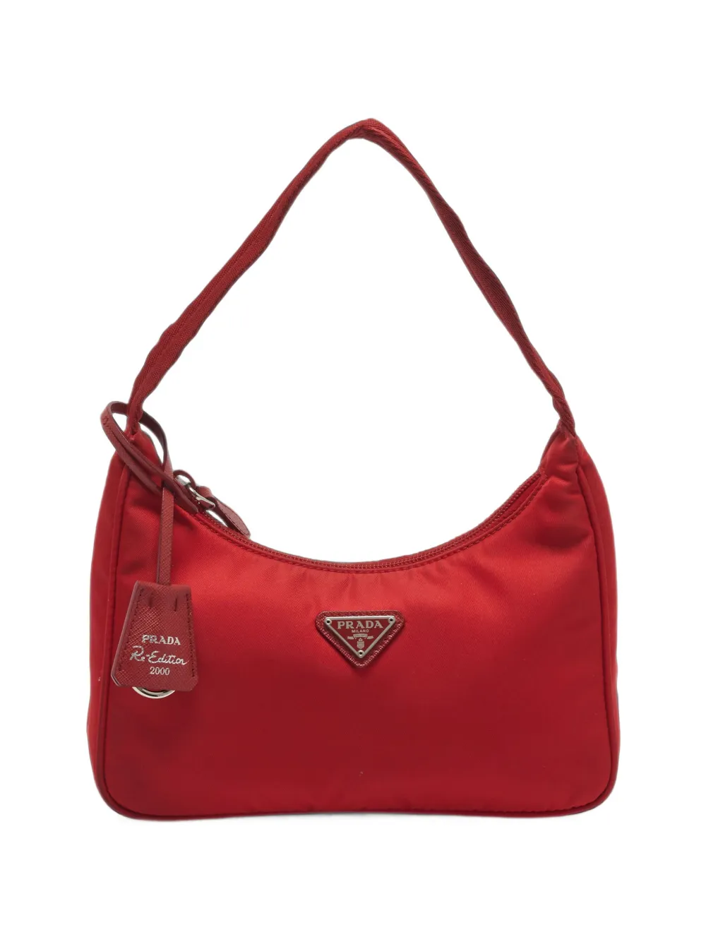 Prada Pre-Owned Re-Edition 2000 logo-plaque tote bag - Rouge