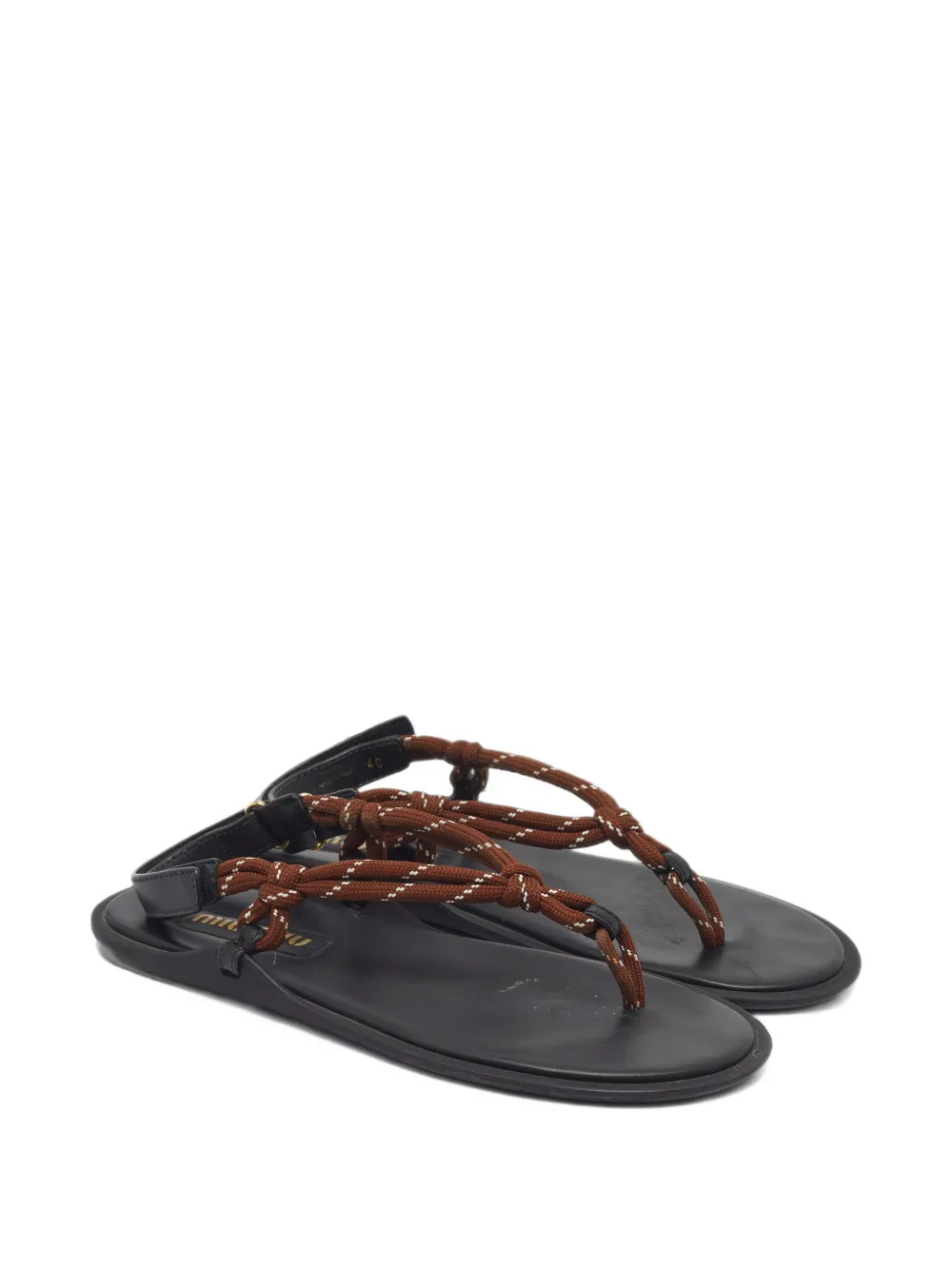 Miu Miu Pre-Owned sandales Riviere en corde - Marron Miu Miu Pre-Owned sandales Riviere en corde - Marron