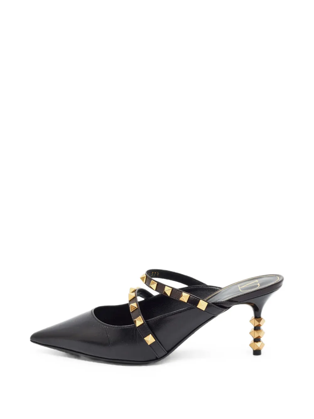 Valentino Garavani Pre-Owned Spitze Rockstud Mules mit Absatz - Schwarz