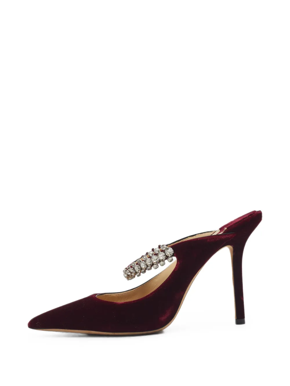 Jimmy Choo Pre-Owned mules Bing en velours à cristaux et talons - Rouge