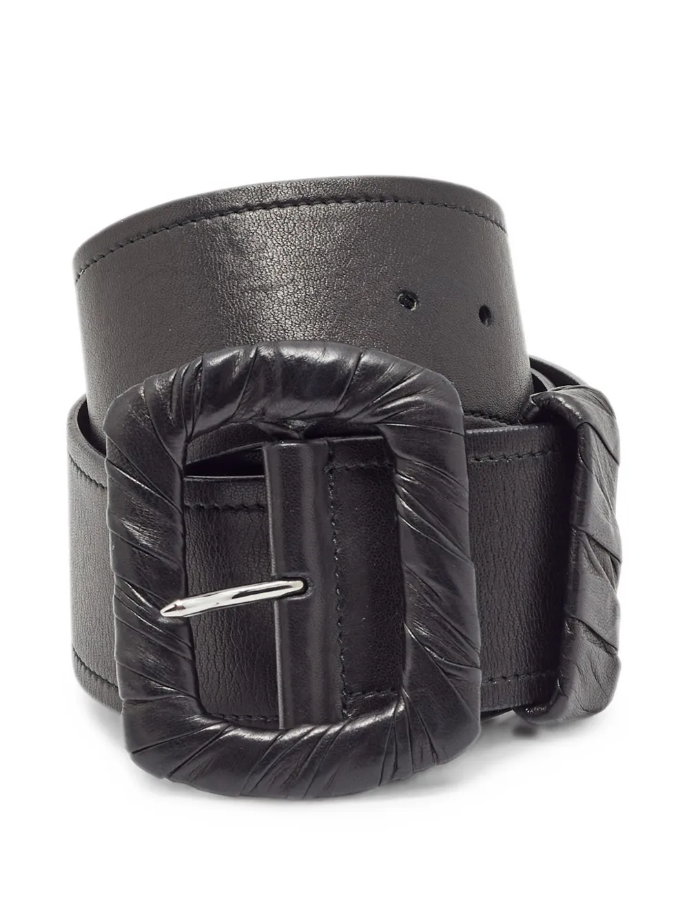 Prada Pre-Owned wide buckle belt - Nero