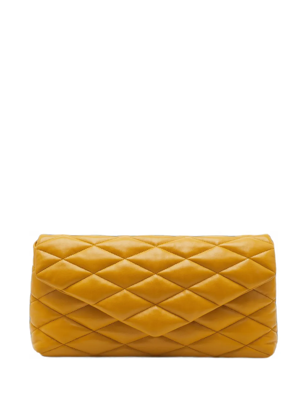 Pre-owned Saint Laurent Sade Quilted Clutch Bag In Yellow