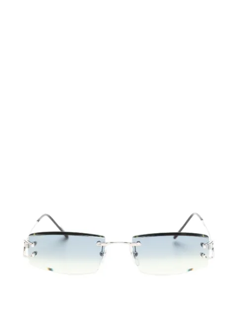 Cartier Eyewear Rahmenlose Sonnenbrille mit eckigen Gläsern