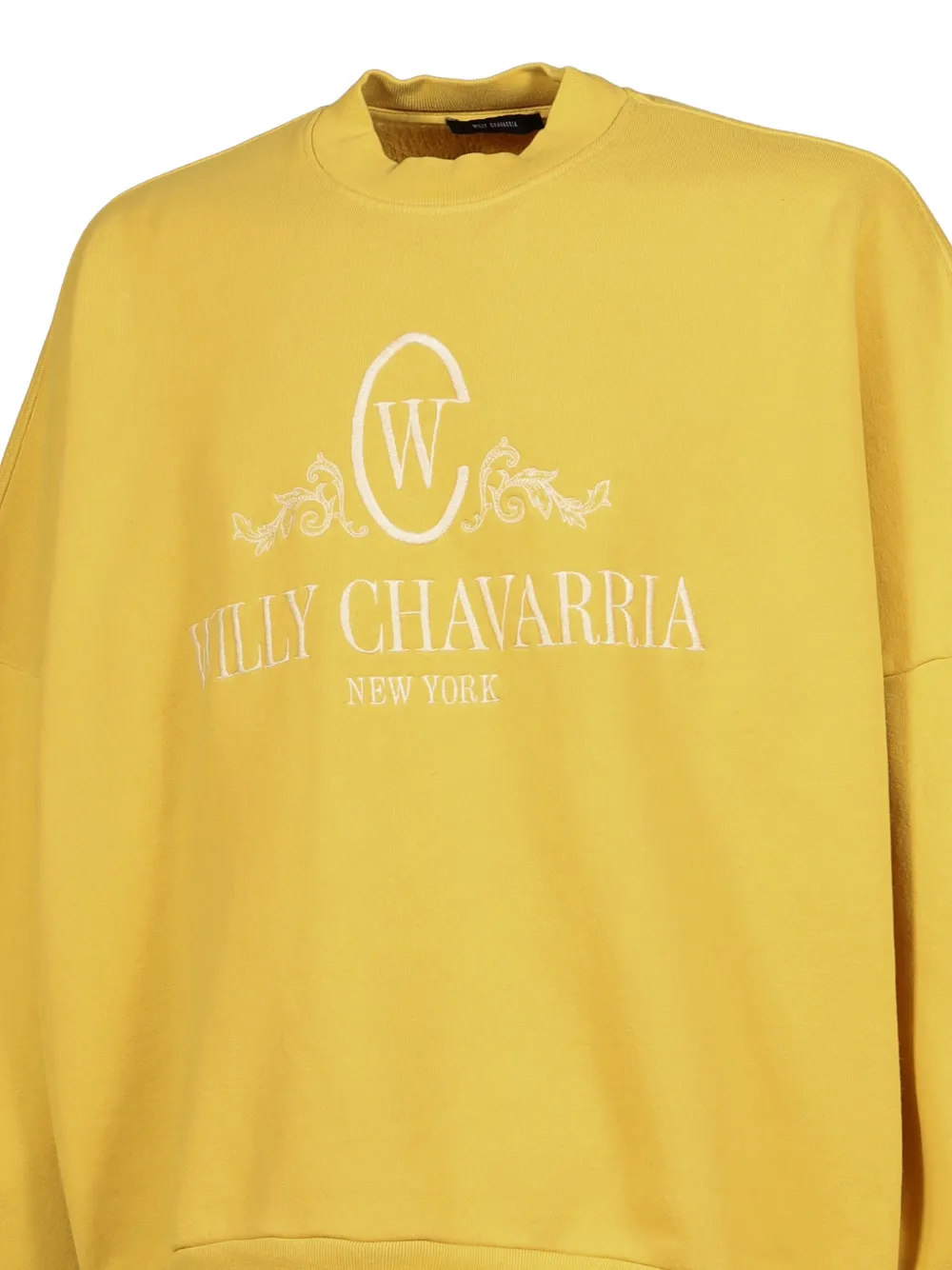 Willy Chavarria OS Chavantino sweater met geborduurd logo Geel