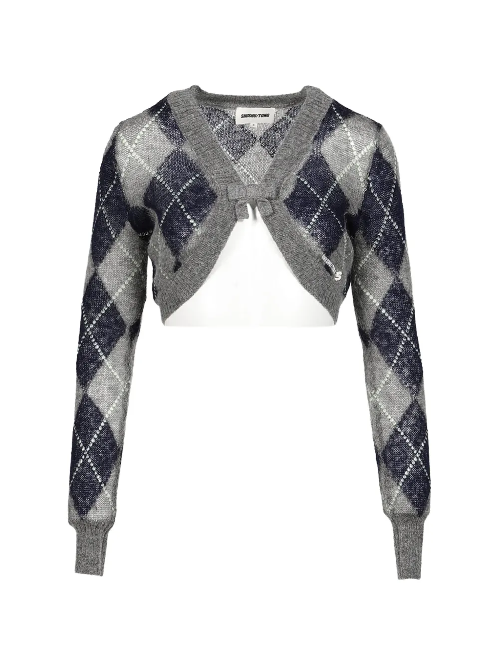 SHUSHU/TONG argyle-knit cropped cardigan