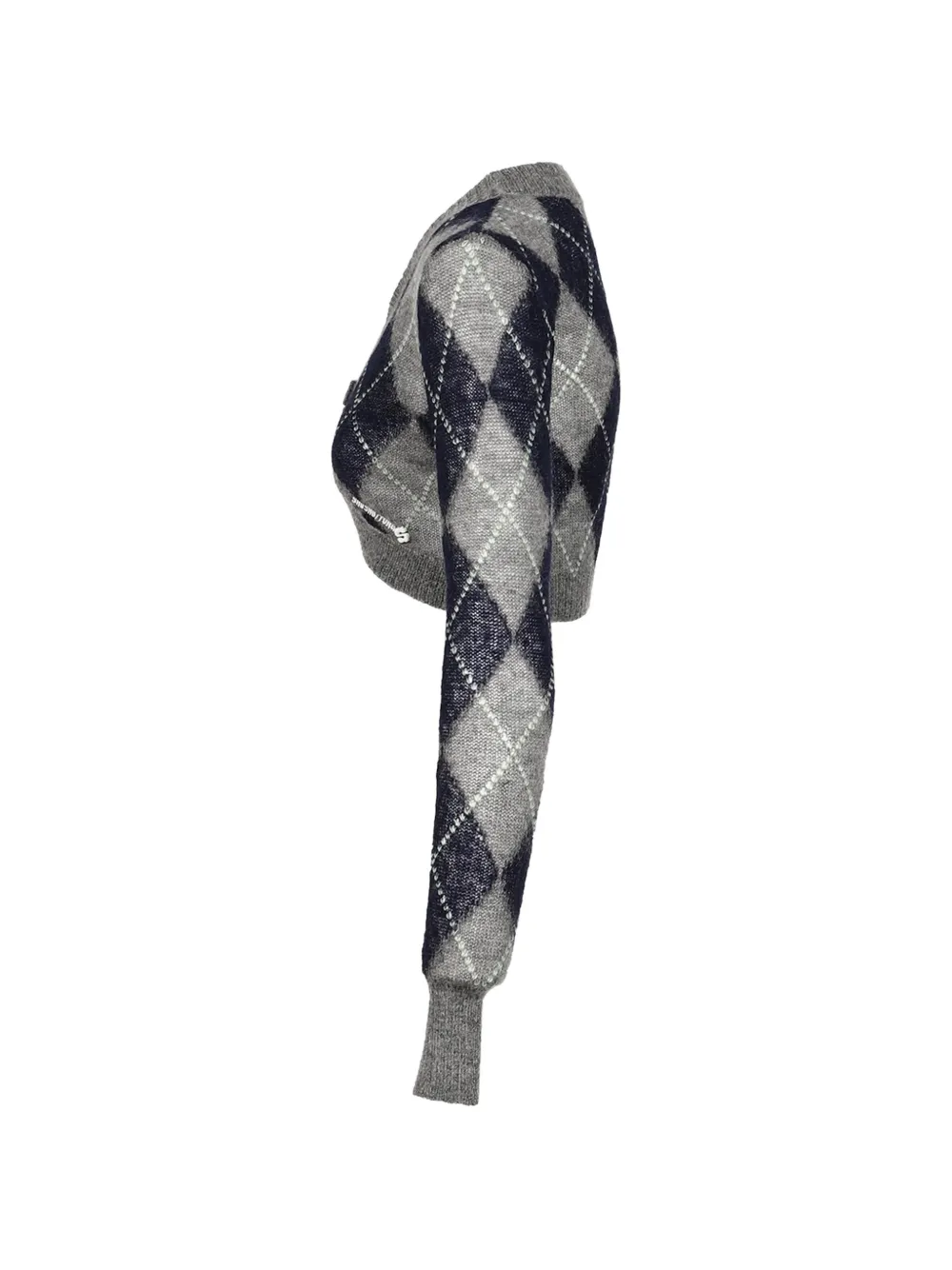 SHUSHU TONG Cropped vest met argyle-patroon Grijs