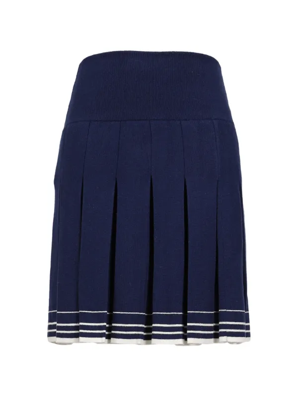 Shushu/Tong Pleated Knit Mini Skirt in Blue