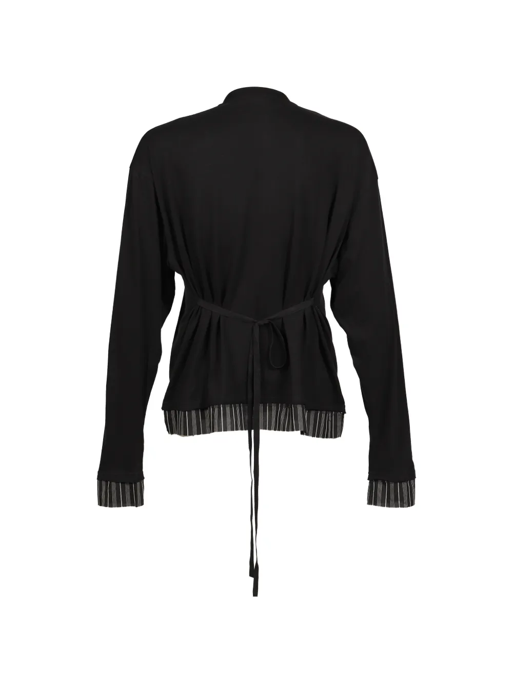 Ann Demeulemeester Las Relax henley top met geborduurd monogram Zwart