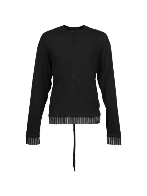 Ann Demeulemeester Las Relax monogram-embroidered henley top
