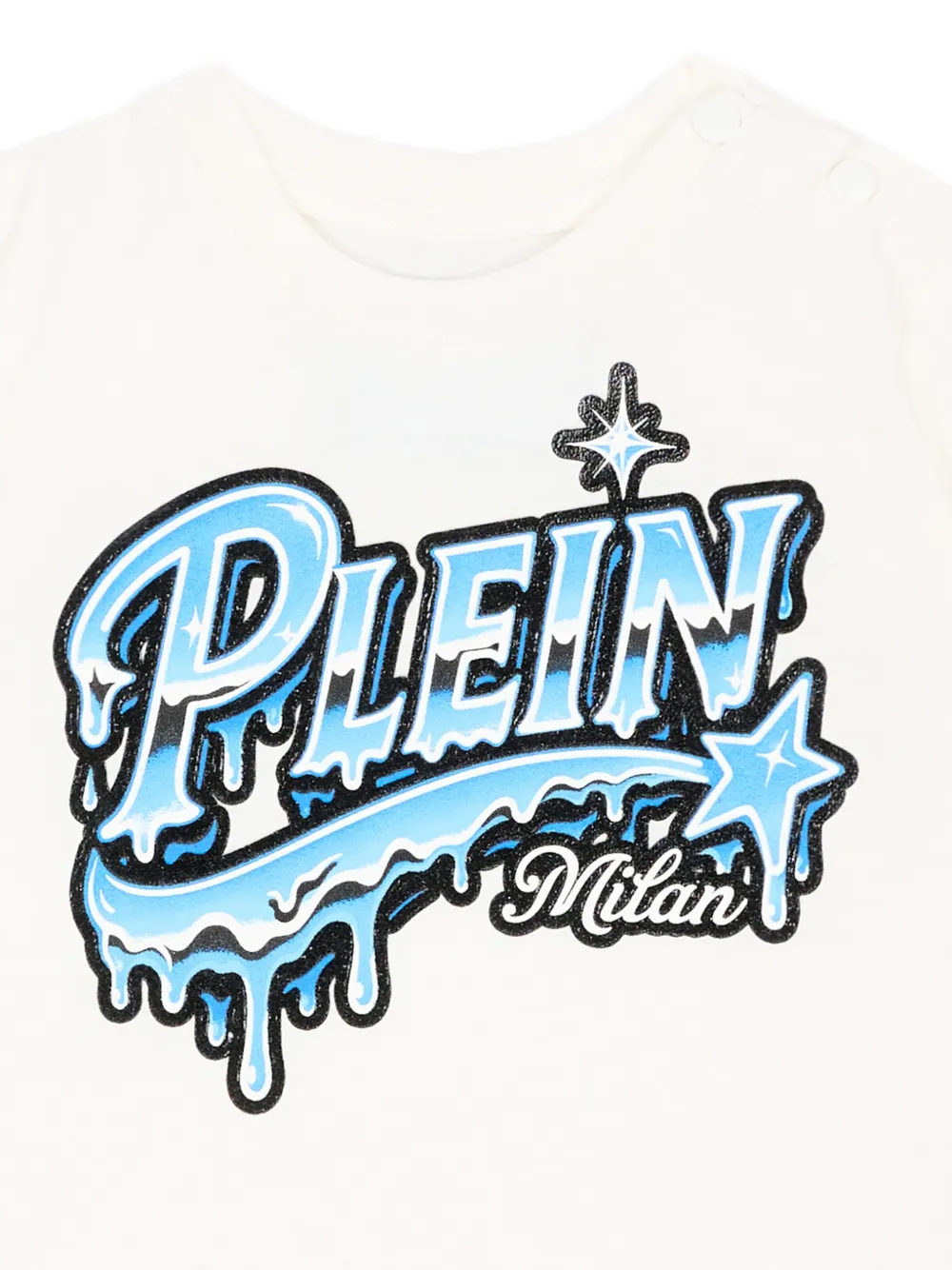 Philipp Plein Junior Katoenen T-shirt met logoprint Beige