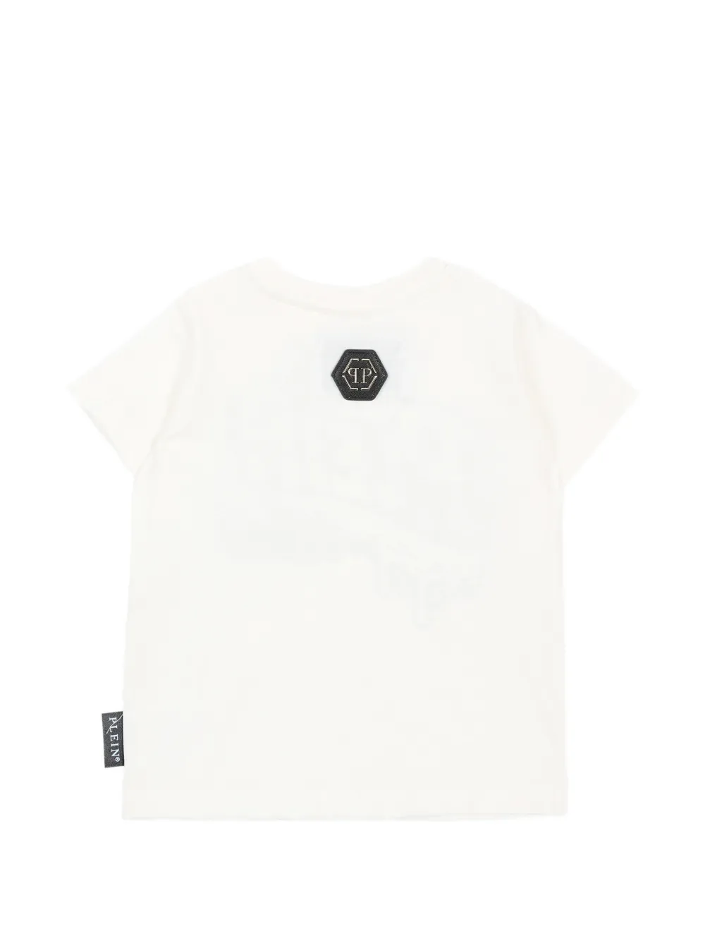 Philipp Plein Junior Katoenen T-shirt met logoprint Beige