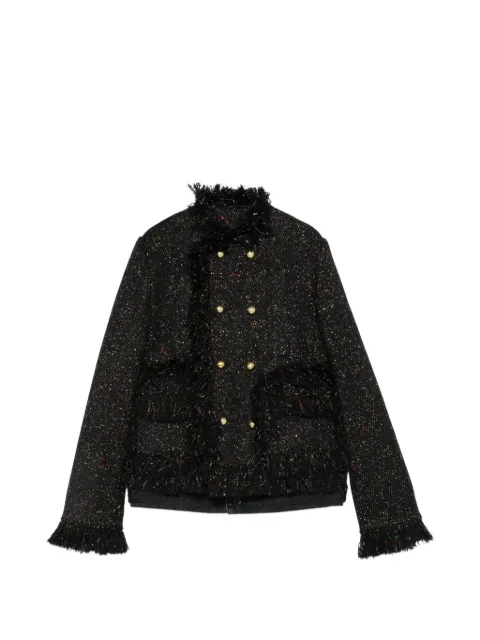 sacai Cappotto doppiopetto con frange