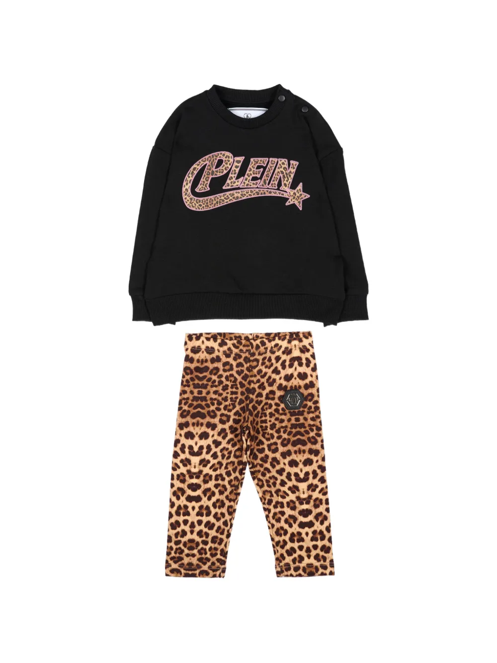 Philipp Plein Junior Trainingspak met luipaard-print en logo Zwart