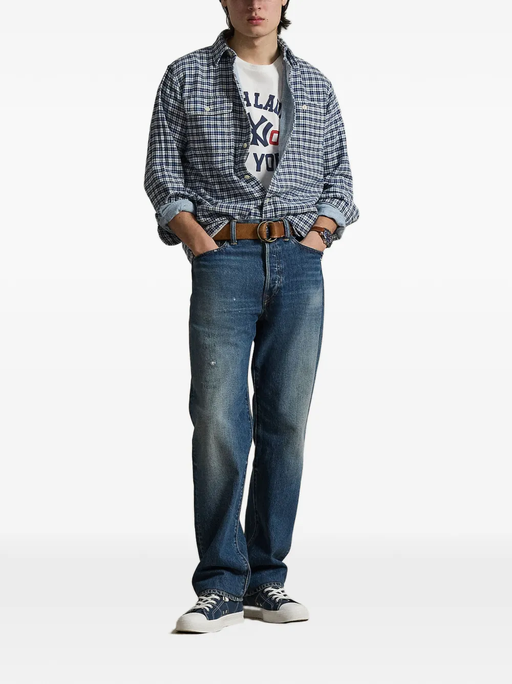 Polo Ralph Lauren Classic-fit Oxford overhemd met dubbele neus Blauw