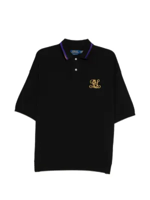 Polo Ralph Lauren dog-embroidered Polo Shirt | Black | FARFETCH