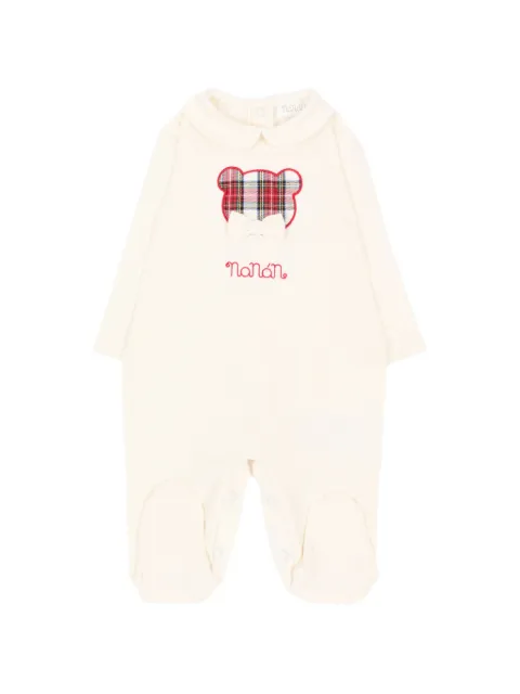 NANAN tartan-bear babygrow