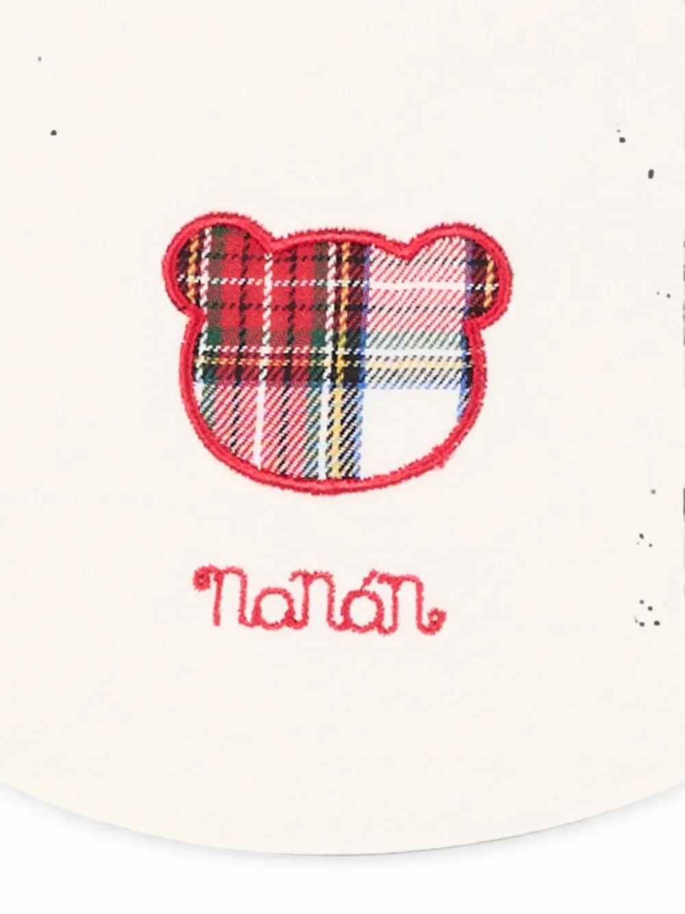 NANAN tartan-patch embroidered bib Beige