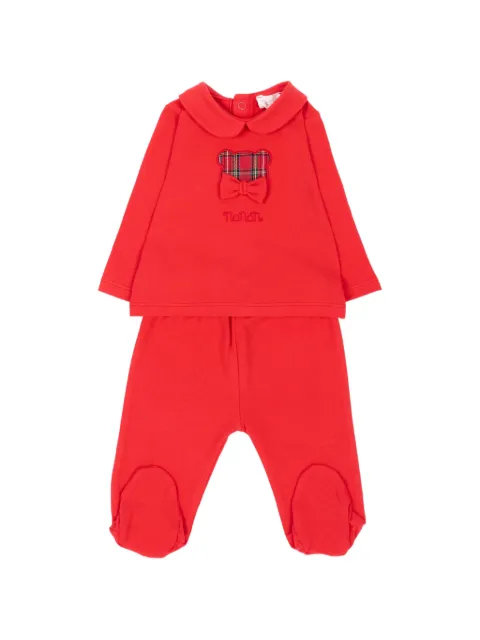 NANAN teddy-motif Peter Pan-collar pajamas
